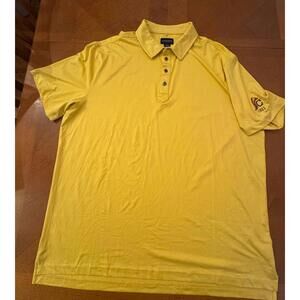 Chaps Yellow Polo Shirt with Sleeve Embroidery